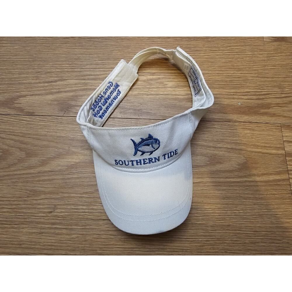 Southern Tide Visor Men's Adjustable Fishing Tan Strapback Golf Hat White